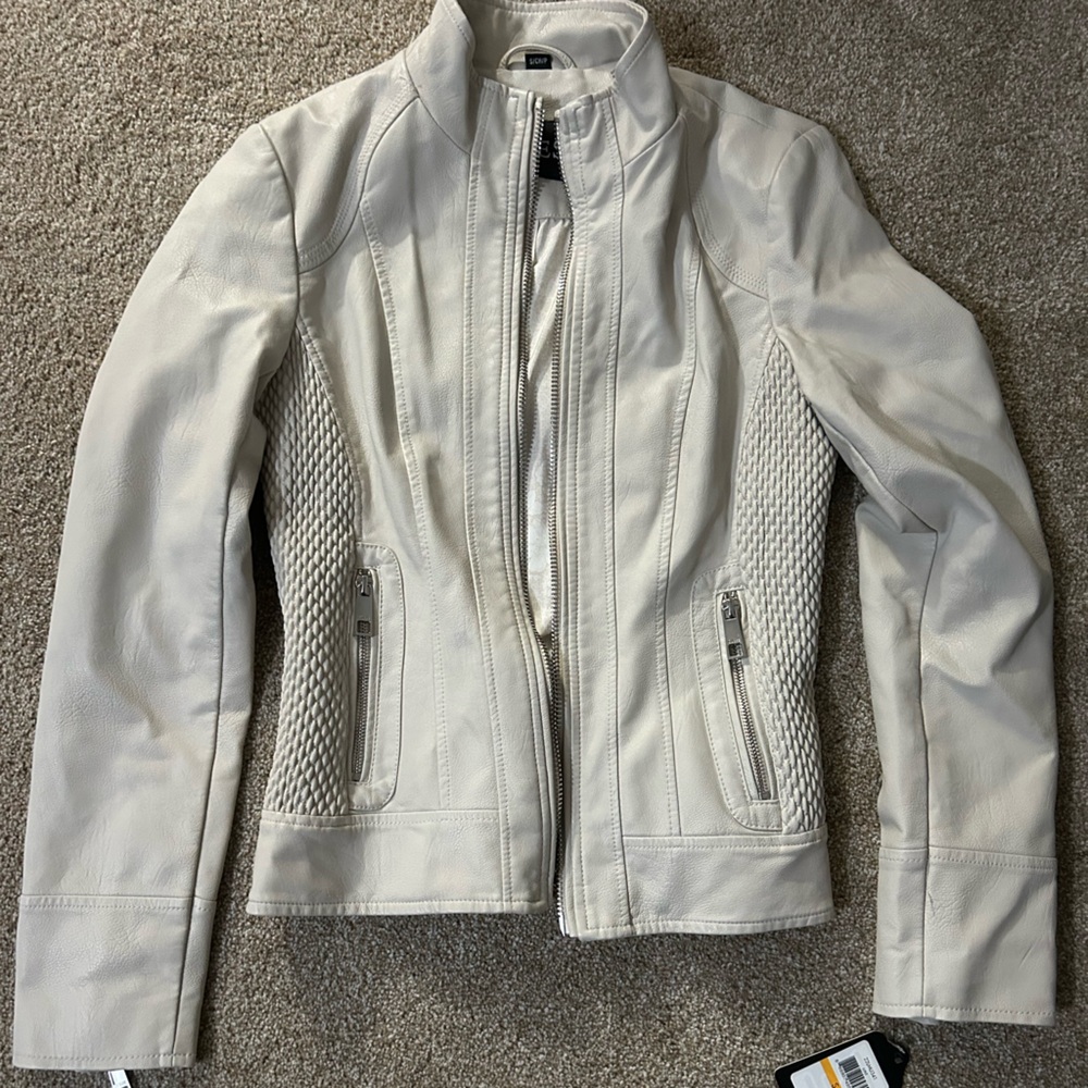 Guess Cream Leather Jacket